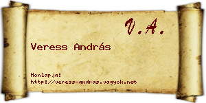Veress András névjegykártya